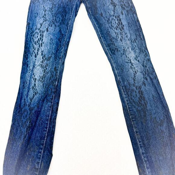 Goldsign Dark Wash Patterned Denim Jeans Skinny Style W3127d-818 Size 25 - Picture 6 of 11